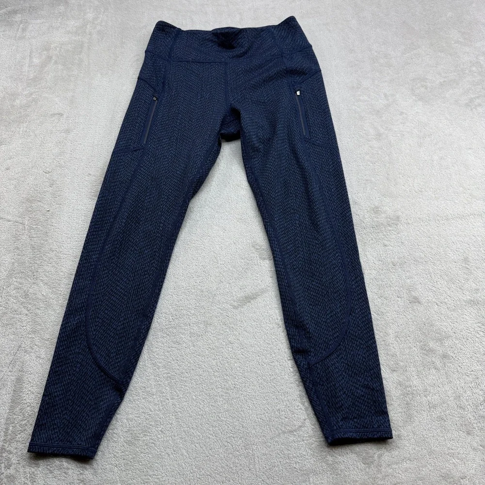 Athleta Rainier Textured Tight Women's S Navy Winter Running Cold Weather Hiking
